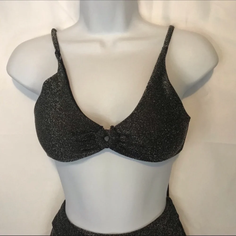 Bebe bikini swimsuit metallic shimmer NWT